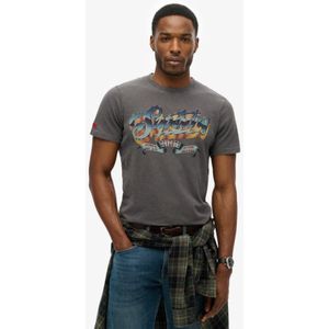 Superdry Herren Grau T-Shirt mit Rockband-Grafikdruck, Größe: M
