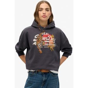 Superdry Damen Lässiges Tokyo Vintage Logo Hoodie Dunkelgrau - Größe: 38