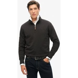 Superdry Herren Core Sweatshirt mit Logo und Halblangem Reißverschluss Schwarz - Größe: S