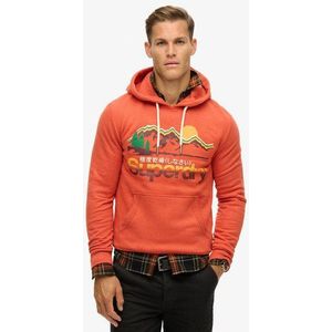 Superdry Herren Orange Great Outdoors Hoodie mit Grafik, Größe: L