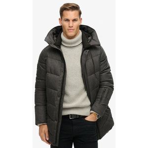 Superdry Herren Wattierter City Mantel mit Chevron-design Dunkelgrau - Größe: Xxl