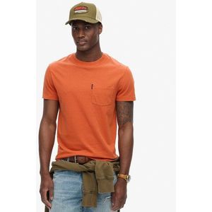 Superdry Herren Gewaschenes Essential T-shirt mit Tasche Orange - Größe: Xxxl