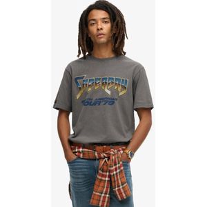 Superdry Herren T-shirt mit Rockband-grafik im Stil der 70er Dunkelgrau - Größe: L