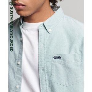 Superdry Men's Vintage Oxford-hemd aus Bio-baumwolle Grün - Größe: XL