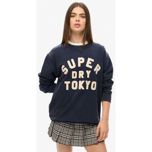 Superdry Damen Übergroßes Vintage Athletic Sweatshirt mit Rundhalsausschnitt Marineblau - Größe: Xxl