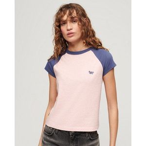 Superdry Damen Essential Raglan-t-shirt aus Bio-baumwolle mit Logo Pink - Größe: 38