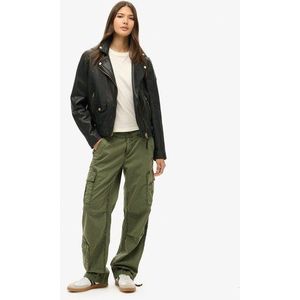 Superdry Damen Gerade Cargohose Mit Niedriger Leibhöhe, Grün, Größe: 40