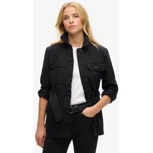 Superdry Damen Safari-jacke aus Baumwolle mit Gürtel Schwarz - Größe: 44