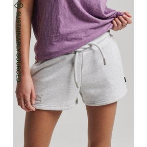 Superdry Damen Hellgrau Jersey-Shorts aus Bio-Baumwolle mit Vintage-Logo, Größe: 36