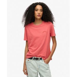 Superdry Damen Verwaschenes T-shirt mit Essential Logo Rot - Größe: 44