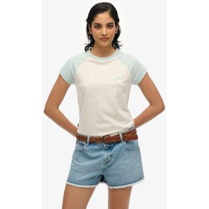 Superdry Women's Essential Raglan-t-shirt aus Bio-baumwolle mit Logo Creme - Größe: 46