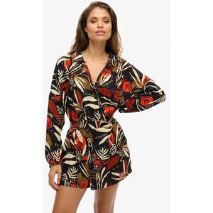 Superdry Damen Strand-playsuit im Vintage-look Braun - Größe: 44