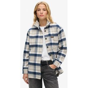 Superdry Damen Karierte Hemdjacke aus Flanell Marineblau/weiß - Größe: 38