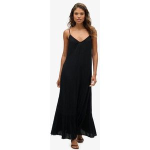 Superdry Damen Langes Trägerkleid Schwarz - Größe: 36