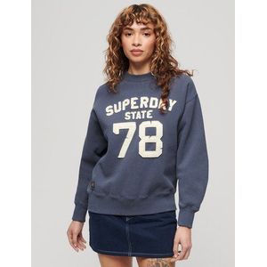 Superdry Damen Lockeres Athletic Sweatshirt mit Applikation Marineblau - Größe: 40