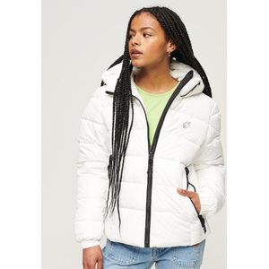 Superdry Damen Weiß Spirit Sports Steppjacke mit Kapuze, Größe: 40 - Größe: 40