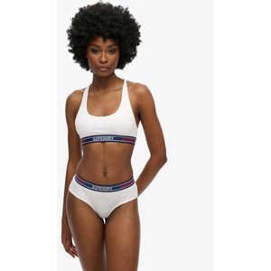 Superdry Damen Hipster-slip aus Bio-baumwolle mit Buntem Logo Weiß - Größe: 34