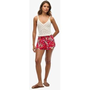 Superdry Damen Beach Shorts mit Print im Vintage-look Rot - Größe: 40