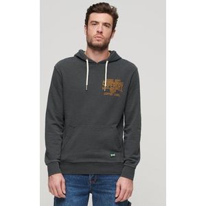 Superdry Herren Copper Label Hoodie mit Grafik auf der Brust Schwarz - Größe: XL