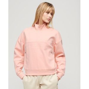 Superdry Damen Lässige Sport Tech Jacke mit Halblangem Reißverschluss Pink - Größe: 36