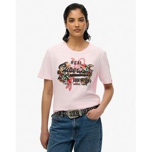 Superdry Damen Lässiges Vintage Logo Tokyo T-shirt Pink - Größe: 42