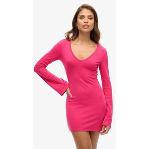 Superdry Damen Bodycon-minikleid mit Ausgestellten Ärmeln Pink - Größe: 42