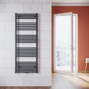 SONNI Badheizkörper Heizkörper Handtuchtrockner Handtuchwärmer Mittelanschluss 1600*600mm Anthrazit ohne/mit Multiblock