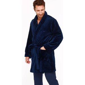 HOM - Robe Short - Navy - Kamerjas - Kort - Zacht Fleece