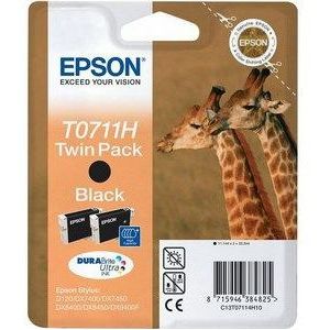 Epson Dubbelpack Inktpatroon Black T0711H, duoverpakking T0711H DURABrite Ultra Ink