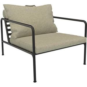 Houe Avon Lounge fauteuil frame zwart stof moss heritage