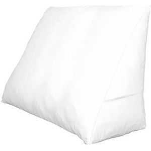 Polydaun bed zitkussen - leeskussen - relaxkussen - 65x50x30 cm - incl sloop wit