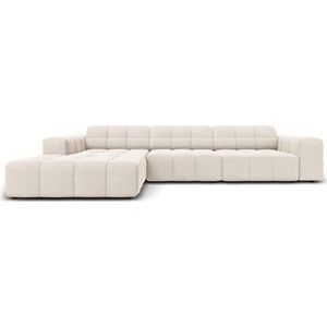 Cosmopolitan Design Chicago Hoekbank met Chaise Longue Links - Velvet - Crème