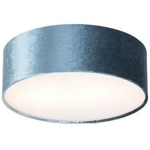 QAZQA Drum - Moderne Plafondlamp - 2 Lichts - Ø 30 cm - Blauw - Woonkamer - Slaapkamer - Keuken