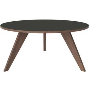 Bolia New Mood Salontafel - Geolied Walnoot - Ø 90 cm - Grijs