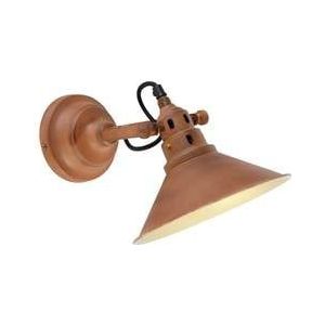 QAZQA Industriële wandlamp roest met goud - Rust