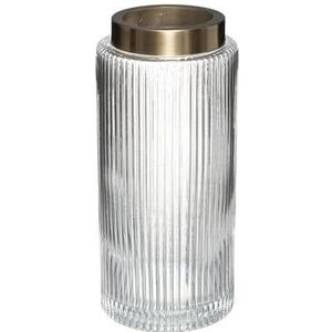 Atmosphera bloemenvaas Elegance - Cilinder model - transparant - glas - H26 x D12 cm