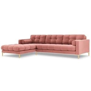 Cosmopolitan Design Bali Hoekbank met Chaise Longue Links - Roze / Goud