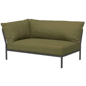 Houe Level2 linker hoek 2-zits loungebank frame donkergrijs stof leaf