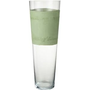 J-Line vaas Delph - glas - transparant|groen - extra large