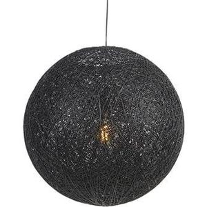 QAZQA Landelijke hanglamp zwart 60 cm - Corda