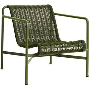 HAY Palissade Cord Lounge Chair Low - Olijfgroen