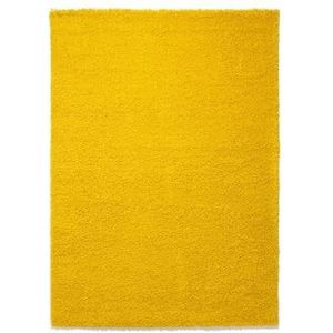 Hoogpolig vloerkleed shaggy Trend effen - geel 100x200 cm
