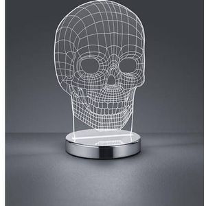 Tafellamp Reality Skull - Chroom