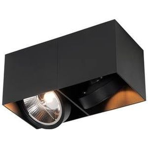 QAZQA Design spot zwart rechthoekig AR111 2-lichts - Box