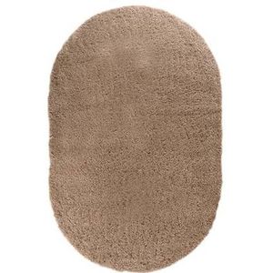 Ovaal hoogpolig vloerkleed - Cozy Shaggy - beige 100x150 cm