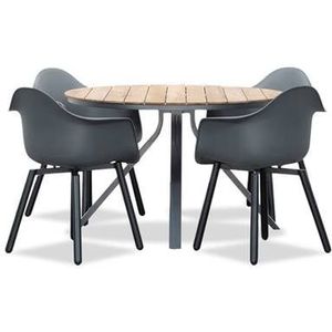 LUX outdoor living Dublin|Montreux dining tuinset 5-delig | teakhout +
