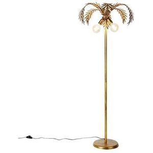 QAZQA Vintage vloerlamp goud 156 cm 2-lichts - Botanica