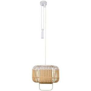 Forestier Bamboo square hanglamp small white