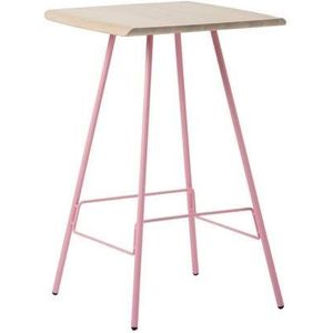 Gazzda Leina bar tafel 70x70 whitewash, roze onderstel