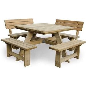 MaximaVida Tallinn 120 cm picknicktafel met 2 rugleuningen